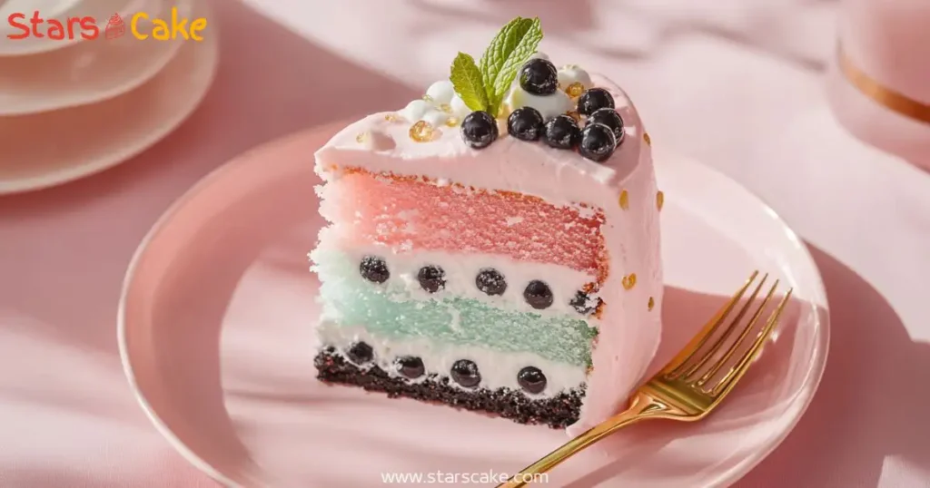 boba-cake-serving Slice of boba cake with tapioca pearls