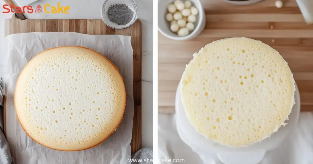 boba-cake-step-chiffon Slicing chiffon cake for boba cake layers