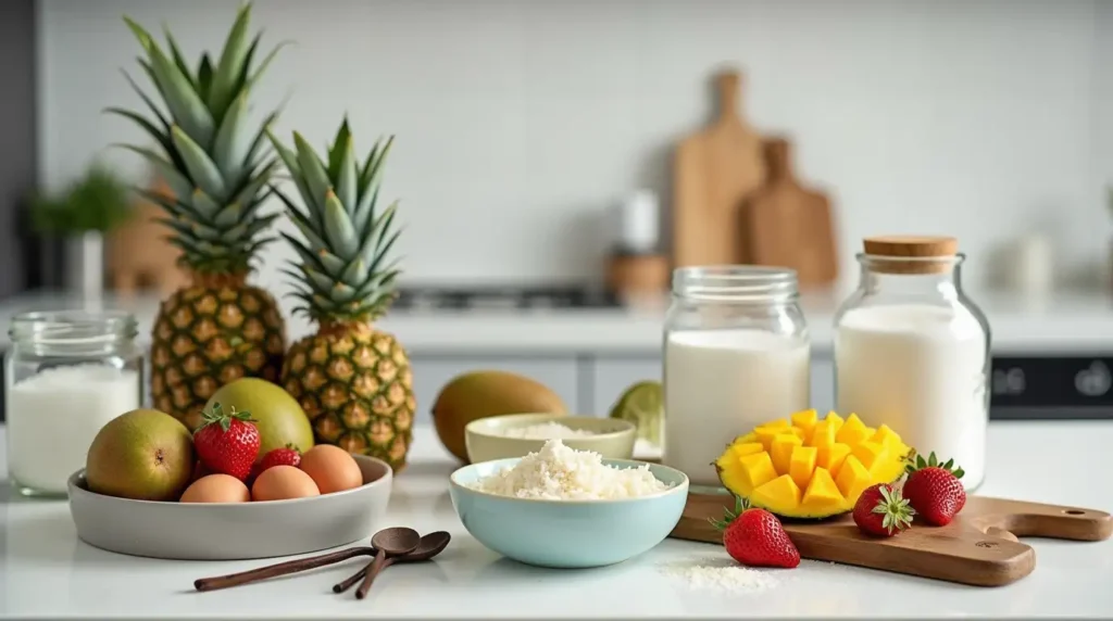 Pure Ingredients, Pure Joy Fresh baking ingredients like eggs, butter, vanilla, and sugar in a clean kitchen