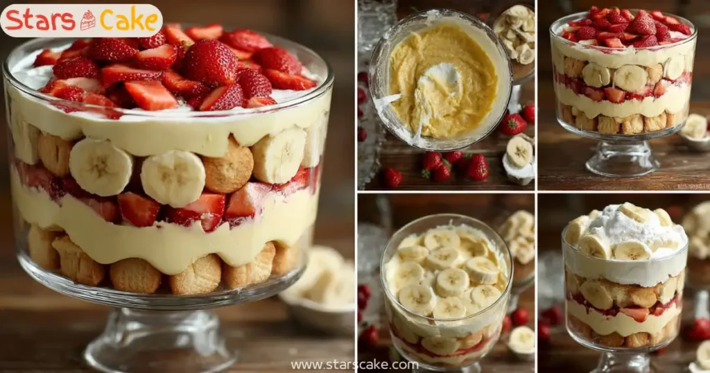 assembling strawberry banana pudding assembling layered strawberry banana pudding