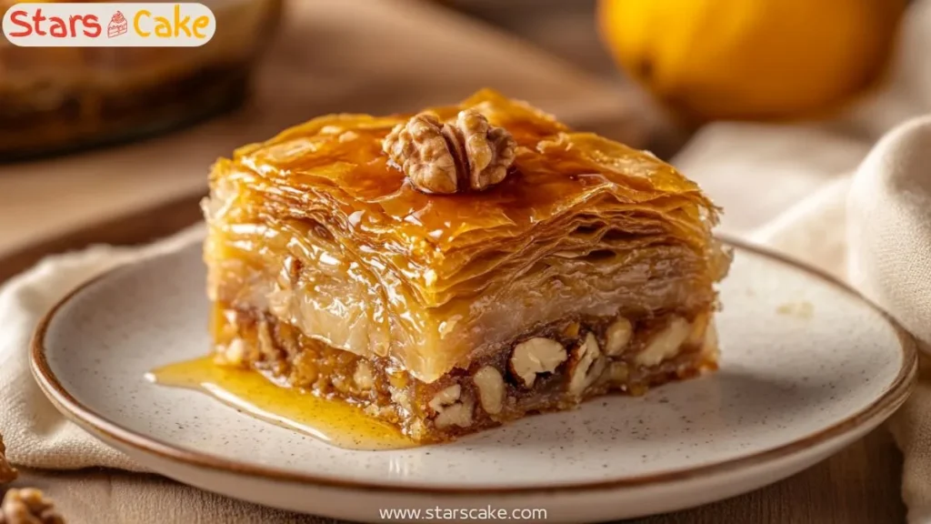 Baklava cake recipe with honey and walnuts