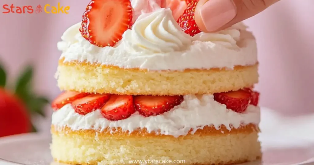 decoration strawberry cake Decorating mini strawberry shortcake lunchbox cake with whipped cream and berries
