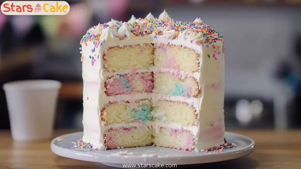 happy birthday cake with sprinkles and frosting
