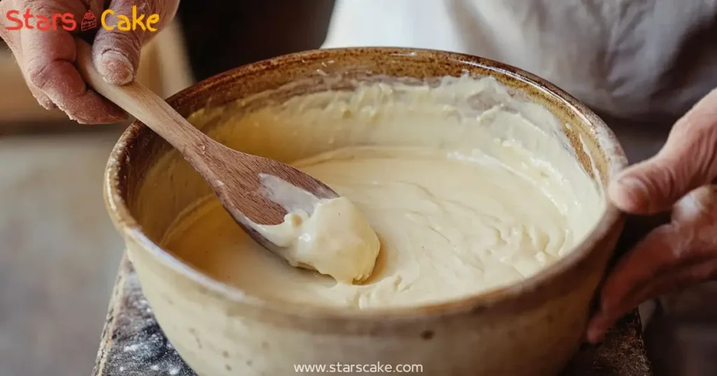 Mixing pickle cake batter