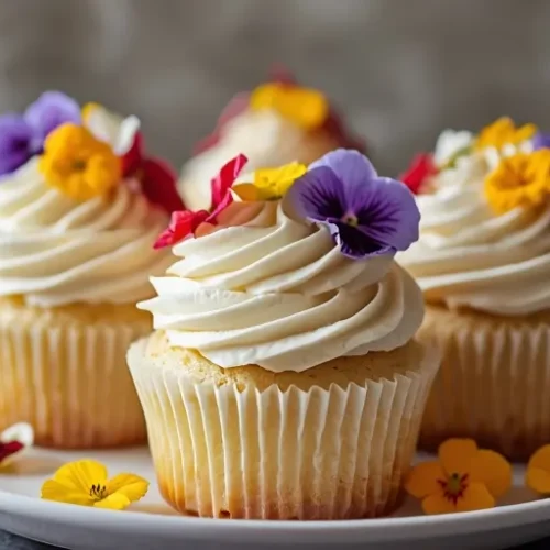 cupcakes with edible flowers recipe