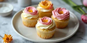 Spring Cupcakes with Buttercream Flowers (Easy Floral Cupcake Recipe)