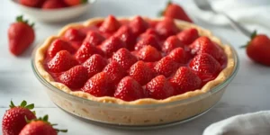Strawberry Pie in Glass Dish for Aesthetic Serving