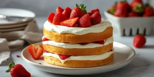 Strawberry Shortcake Cake Aesthetic with Fresh Cream Layers