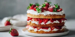 Strawberry Shortcake Cake for Birthday Party Celebration