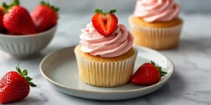 Strawberry Spring Cupcakes with Fresh Strawberry Frosting