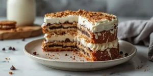 Best Ice Cream Sandwich Cake with Cookie Layers and Cream