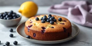 Blueberry Lemon Birthday Cake with Fresh Decoration