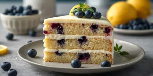 Blueberry Lemon Cream Cake with Soft Layers