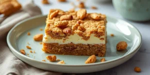 No Bake Cheesecake Cookie Bars with Crunchy Base