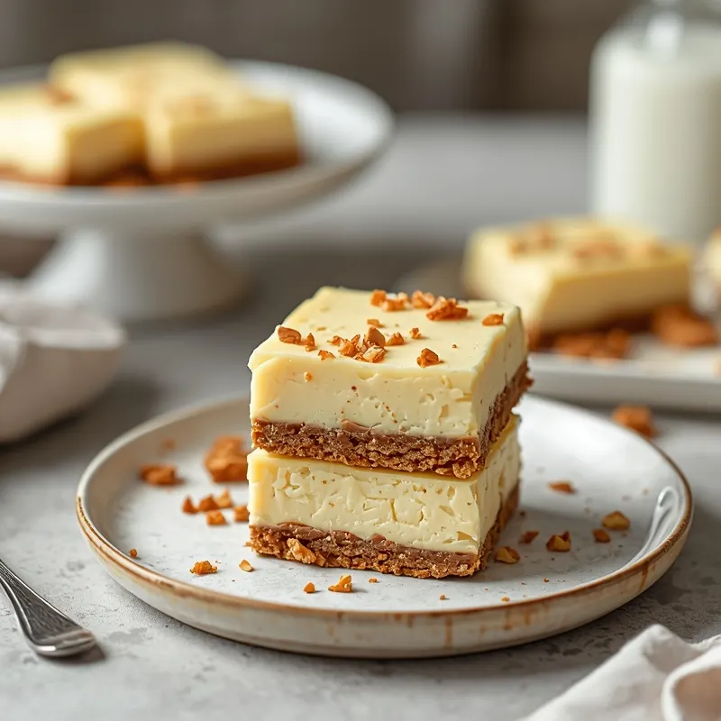 No Bake Cheesecake Cookie Bars with Crunchy Base No Bake Cheesecake Cookie Bars with Crunchy Base