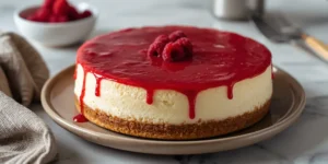 Creamy Cheesecake with Raspberry Topping for Dessert Nights