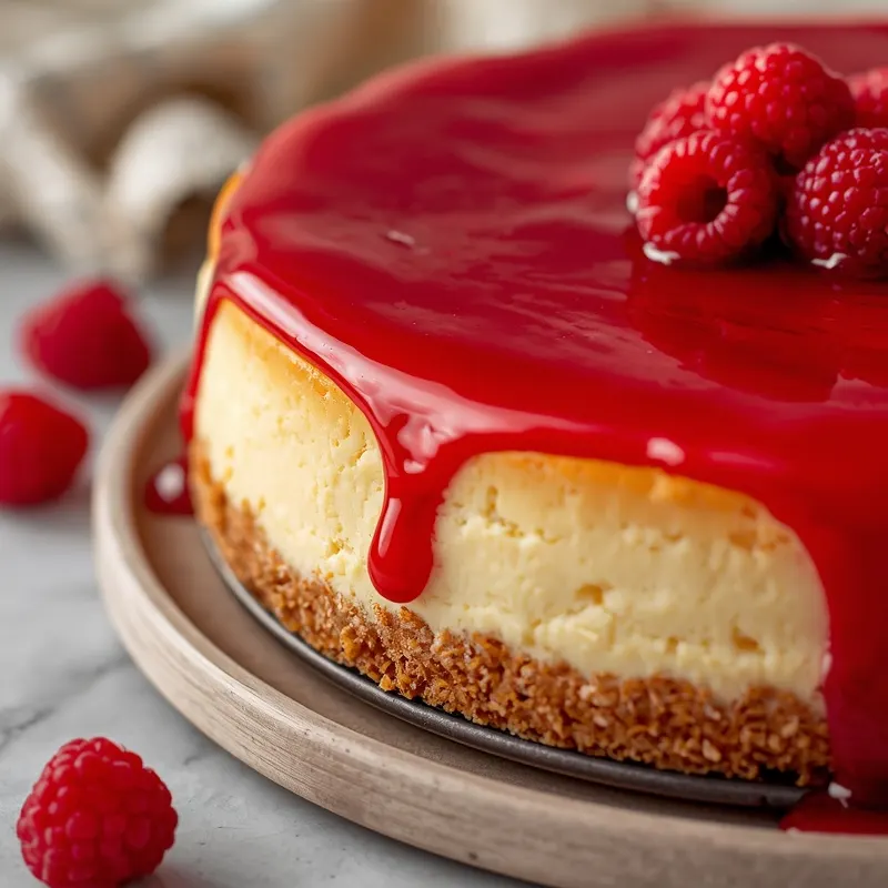 Creamy Cheesecake with Raspberry Topping for Dessert Nights Creamy Cheesecake with Raspberry Topping for Dessert Nights