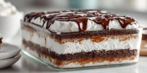 Layered Ice Cream Cake with Ice Cream Sandwiches for Family Desserts