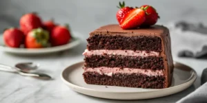 Chocolate Strawberry Cream Cake with Creamy Layers