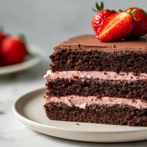 chocolate strawberry cream cake recipe