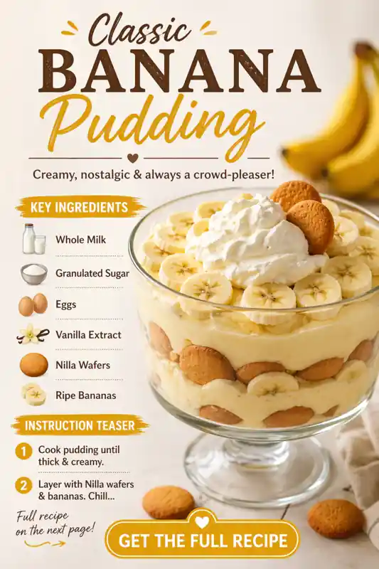 Classic Banana Pudding (Creamy Southern Dessert) classic banana pudding layered with vanilla wafers bananas and whipped cream in glass bowl