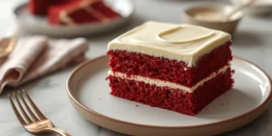 Classic Red Velvet Cake with Creamy Frosted Layers