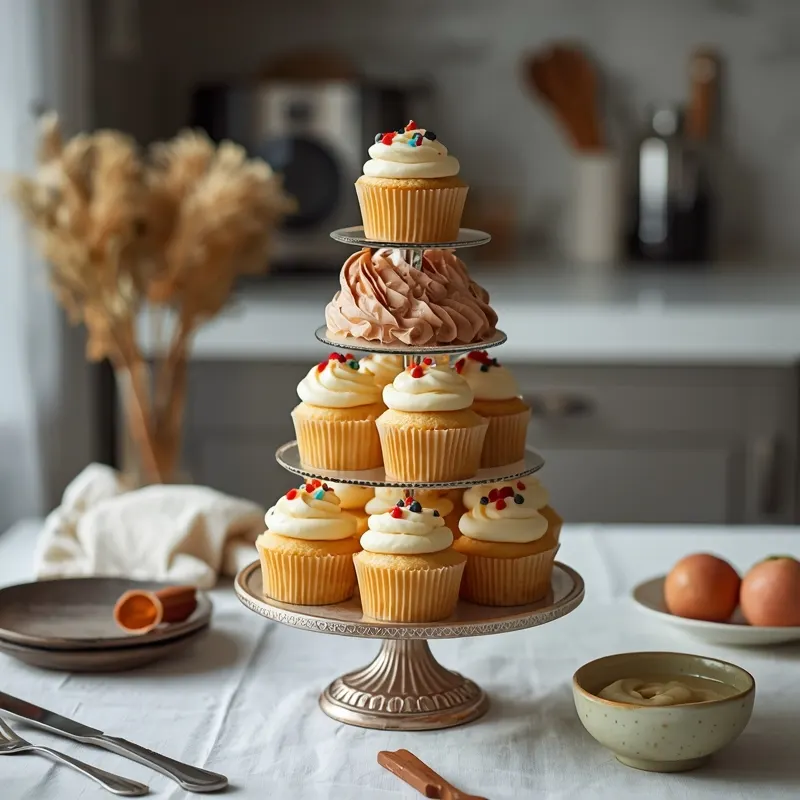 Cute Cupcake Tower for 18th Birthday Party Setup Cute Cupcake Tower for 18th Birthday Party Setup