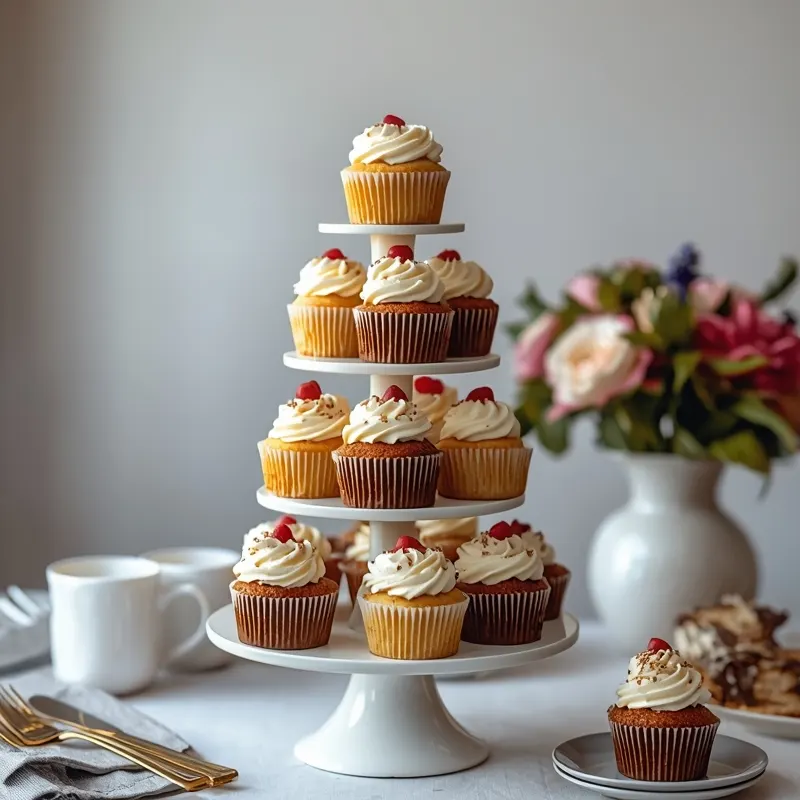 Elegant Cupcake Tower for Wedding Dessert Displays
