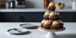 Creative DIY Cupcake Tower with Rustic Display Style