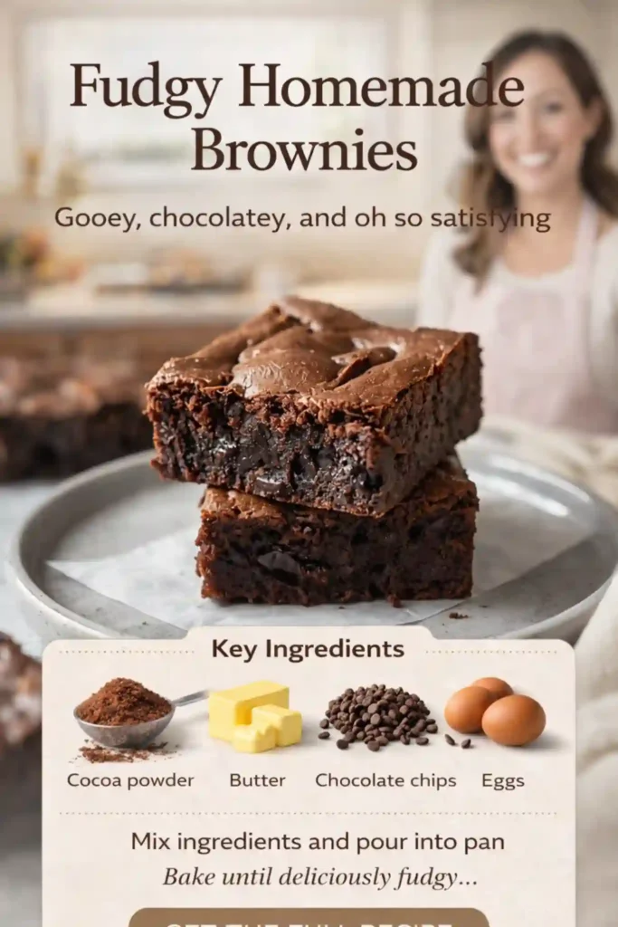 Fudgy Homemade Brownies with Rich Chocolate Center fudgy homemade brownies stacked with rich chocolate center and gooey texture