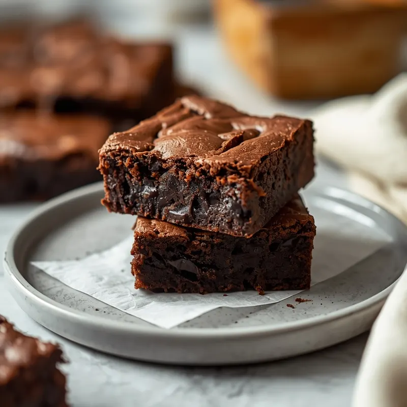 Fudgy Homemade Brownies with Rich Chocolate Center Fudgy Homemade Brownies with Rich Chocolate Center