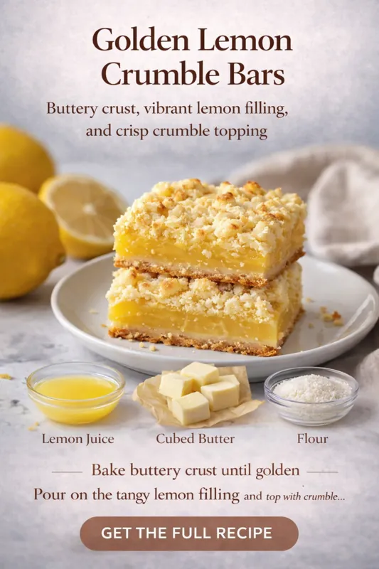golden lemon crumble bars with buttery crust and vibrant citrus filling