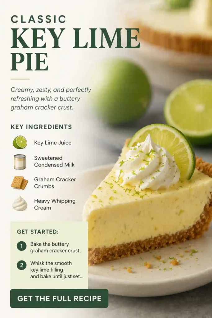 key lime pie slice with creamy citrus filling whipped cream topping and graham cracker crust