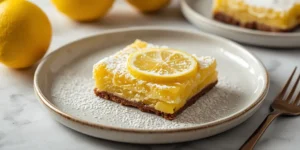 Lemon Brownie Bars with Soft Texture and Citrus Flavor