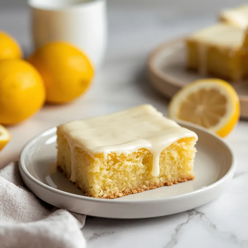 Soft Lemon Cake Bars Recipe for Spring Baking
