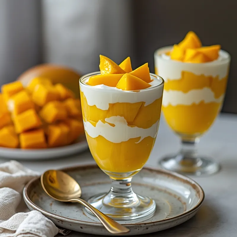 Refreshing Mango Parfait Style Float for Healthy Treats