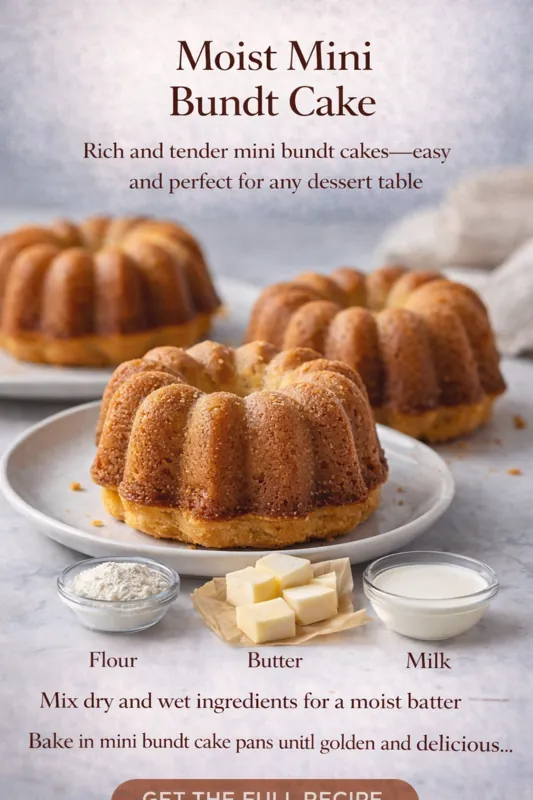 moist mini bundt cakes with golden crust and soft buttery texture