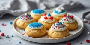 Festive Patriotic Sugar Cookie Inspired by 4th of July Cupcake Ideas