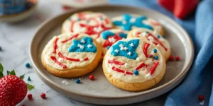Decorative Patriotic Sugar Cookie with Cake Style Designs