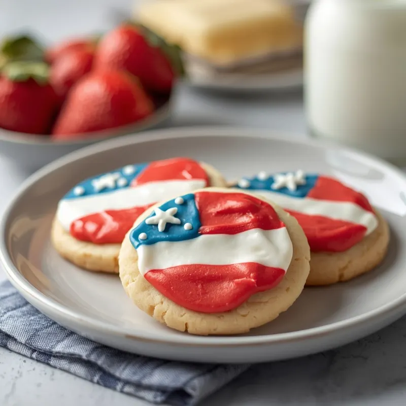 Colorful Patriotic Sugar Cookies for 4th of July Parties