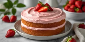 Pink Strawberry Cream Cake with Aesthetic Decoration Ideas
