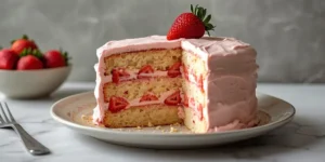 Fluffy Pink Strawberry Cream Cake for Aesthetic Celebrations