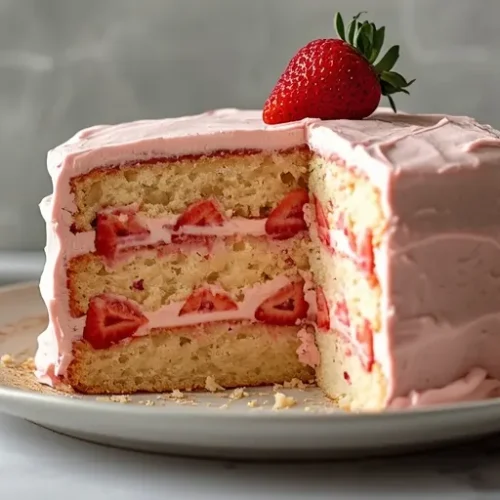 pink strawberry cream cake recipe