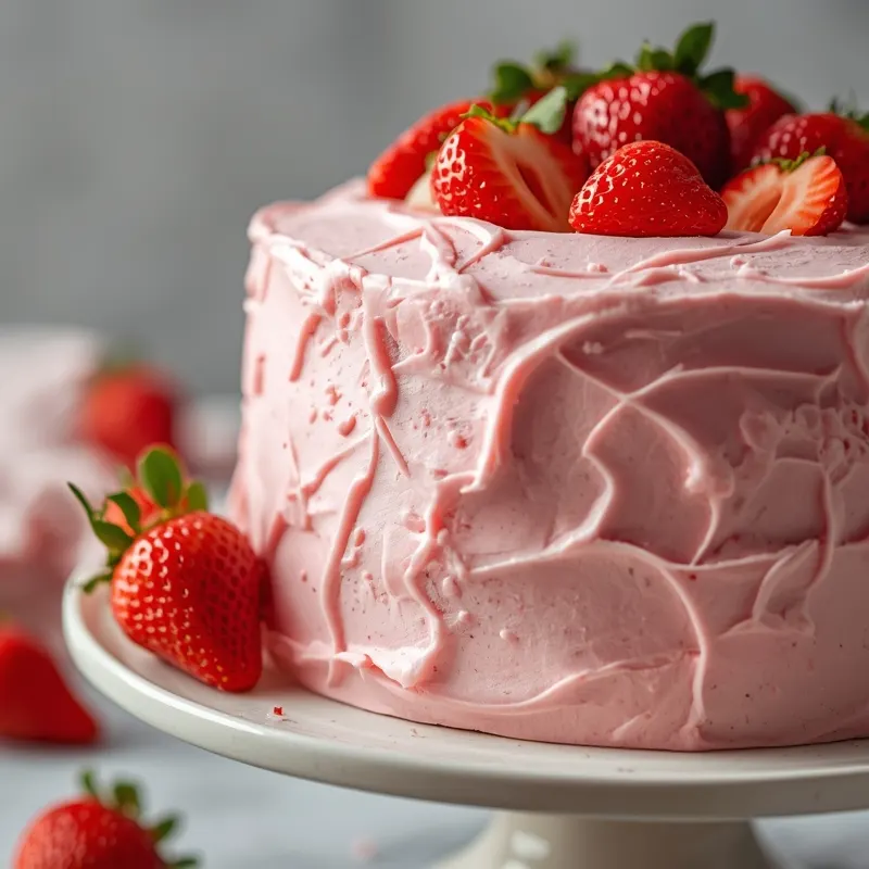 Fluffy Pink Strawberry Cream Cake for Aesthetic Celebrations
