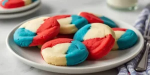Iced Patriotic Sugar Cookie with Red White and Blue Design