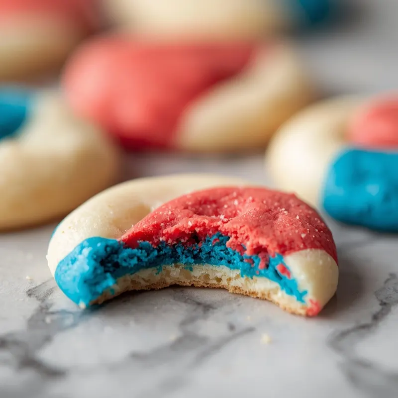 Iced Patriotic Sugar Cookie with Red White and Blue Design