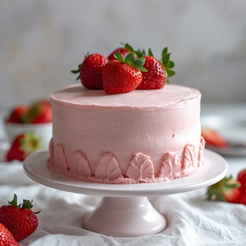 Strawberry First Birthday Cake for Baby Girl Celebration