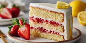 Fresh Strawberry Lemonade Layer Cake with Citrus Filling