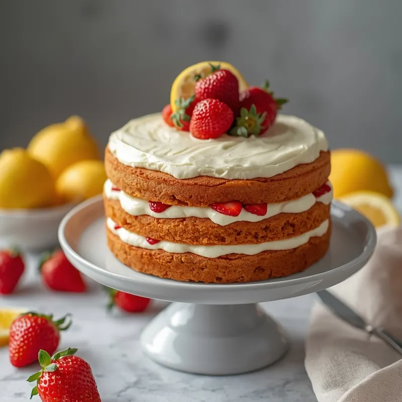 Fresh Strawberry Lemonade Layer Cake with Citrus Filling Fresh Strawberry Lemonade Layer Cake with Citrus Filling