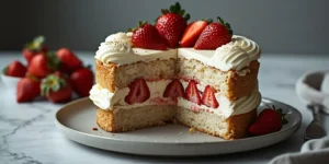 Creamy Strawberry Shortcake Cheesecake Cake for Special Occasions